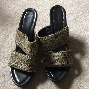 Strenesse blue Italian wedge sandals size 40 US 10